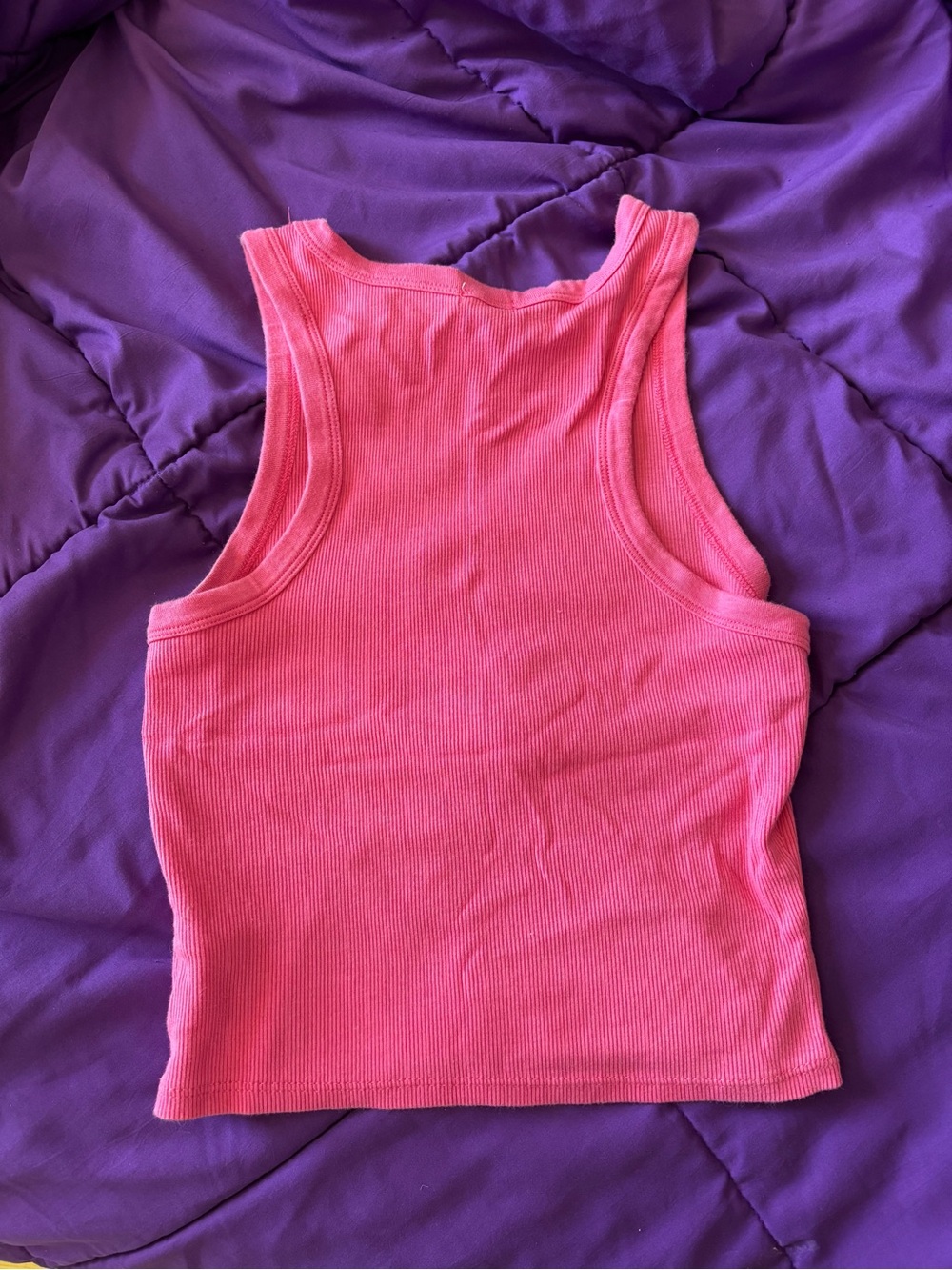 Garage Pink Ribbed Cropped Tank Top - Picture 2 of 3